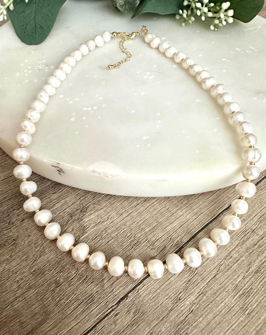 Freshwater Pearl Beaded Necklace -Gift-Wedding-Bridesmaid