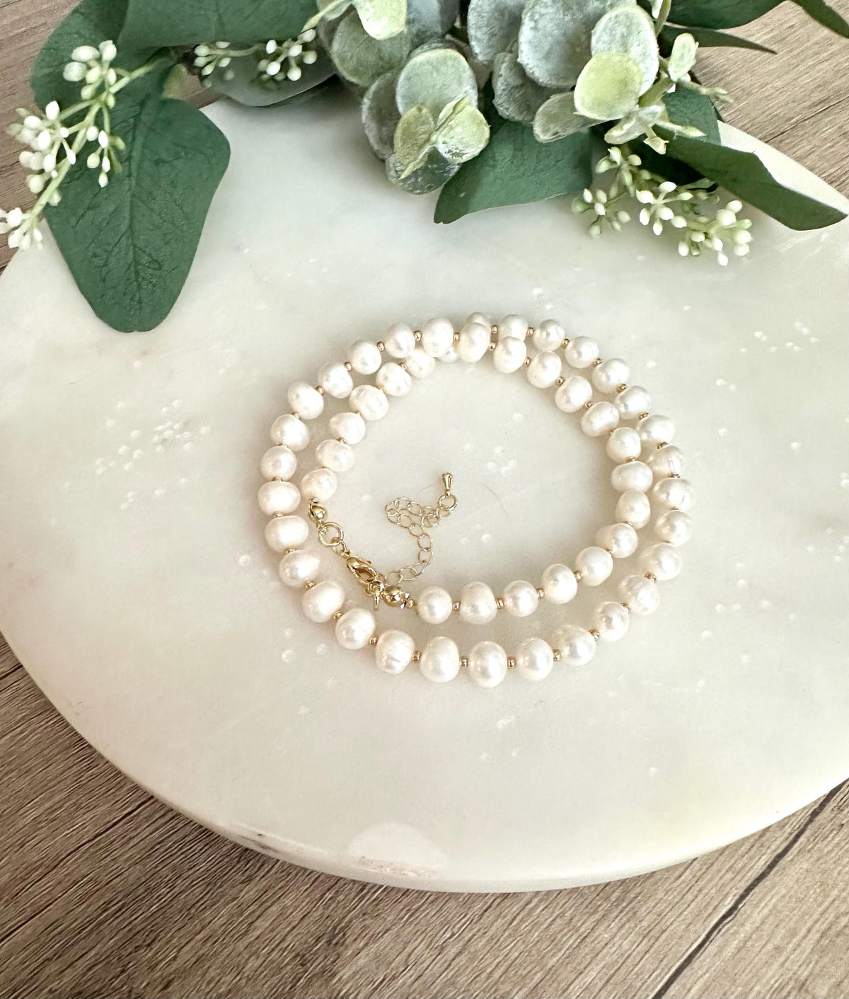 Freshwater Pearl Beaded Necklace -Gift-Wedding-Bridesmaid