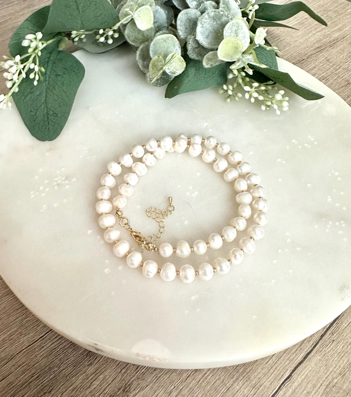 Freshwater Pearl Beaded Necklace -Gift-Wedding-Bridesmaid
