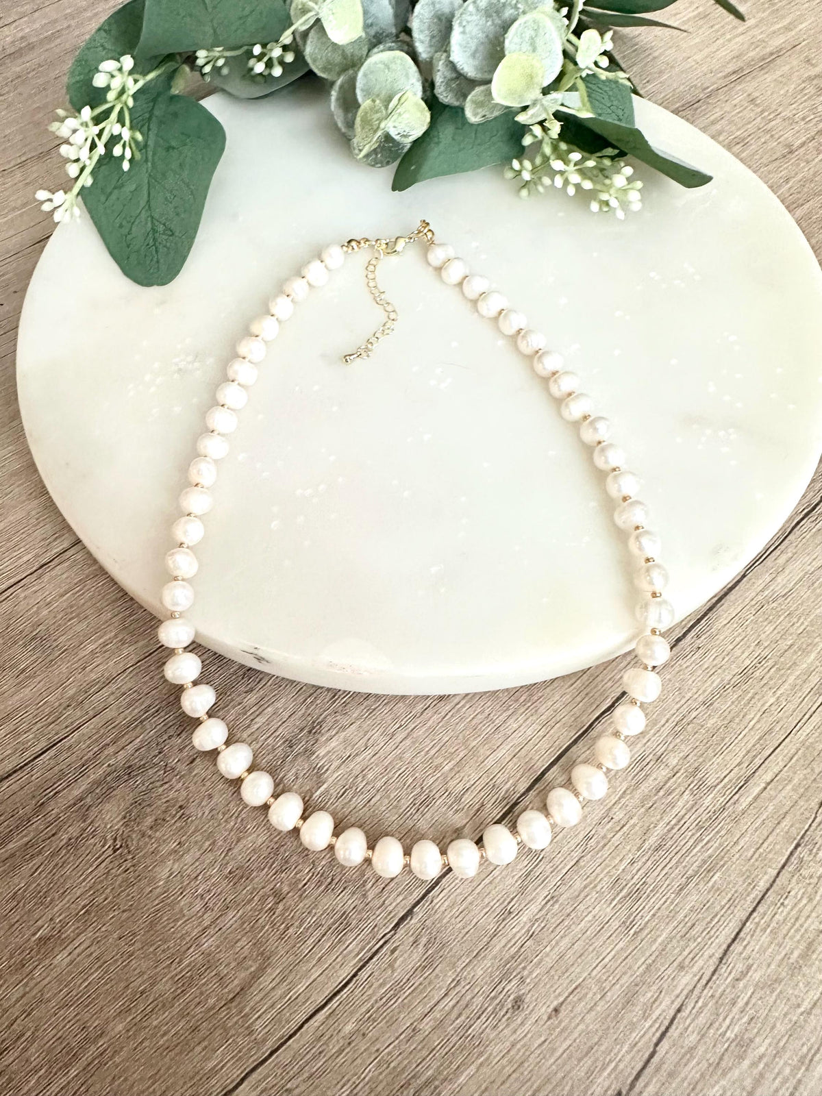 Freshwater Pearl Beaded Necklace -Gift-Wedding-Bridesmaid