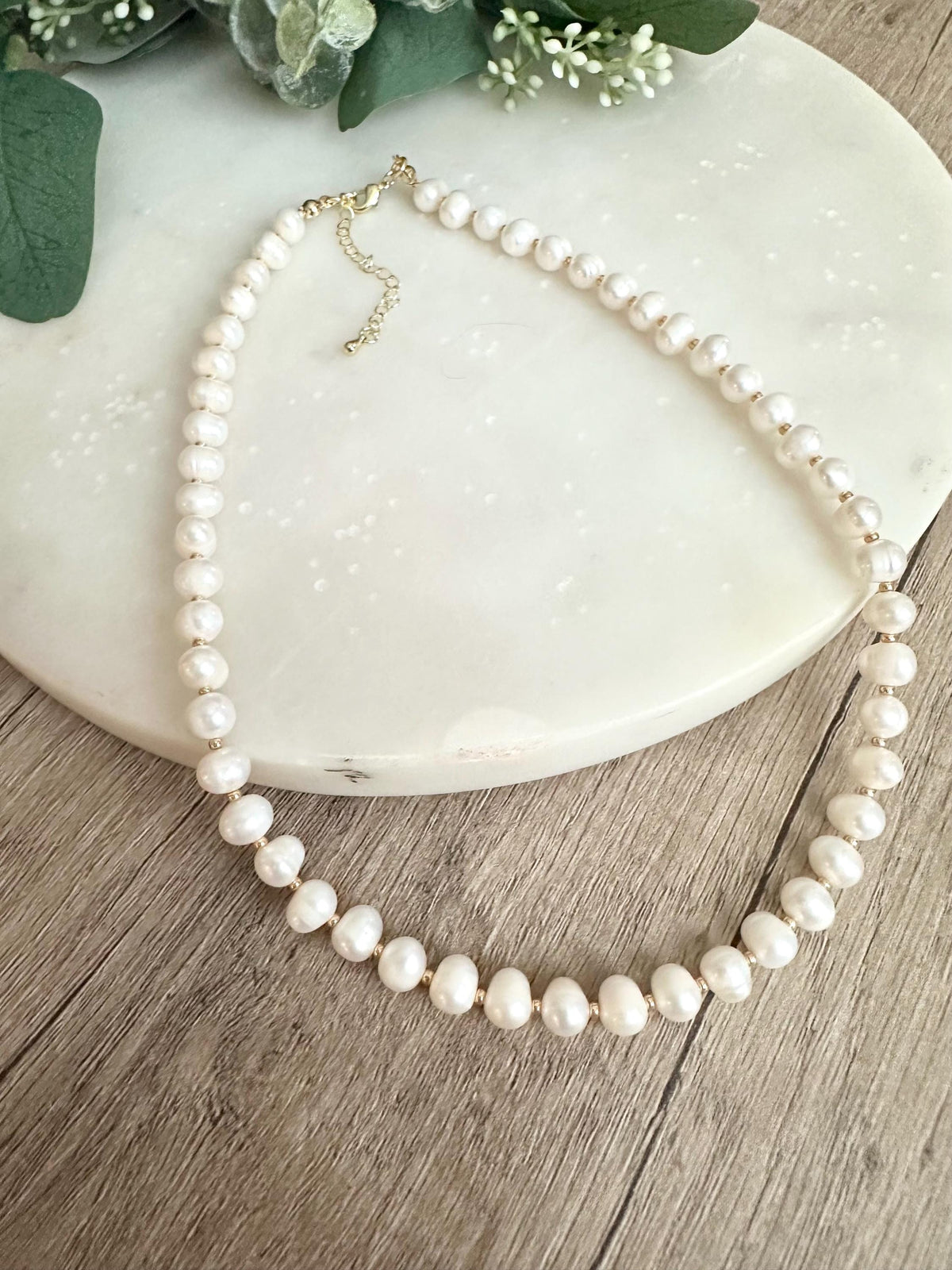 Freshwater Pearl Beaded Necklace -Gift-Wedding-Bridesmaid
