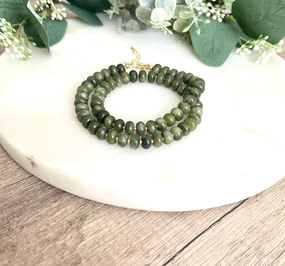 Fall Olive Green Beaded Necklace -Gift-Wedding-Bridesmaid