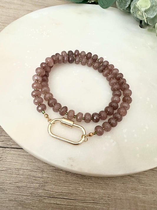 Autumn Mocha Brown Beaded Necklace -Gift-Wedding-Bridesmaid