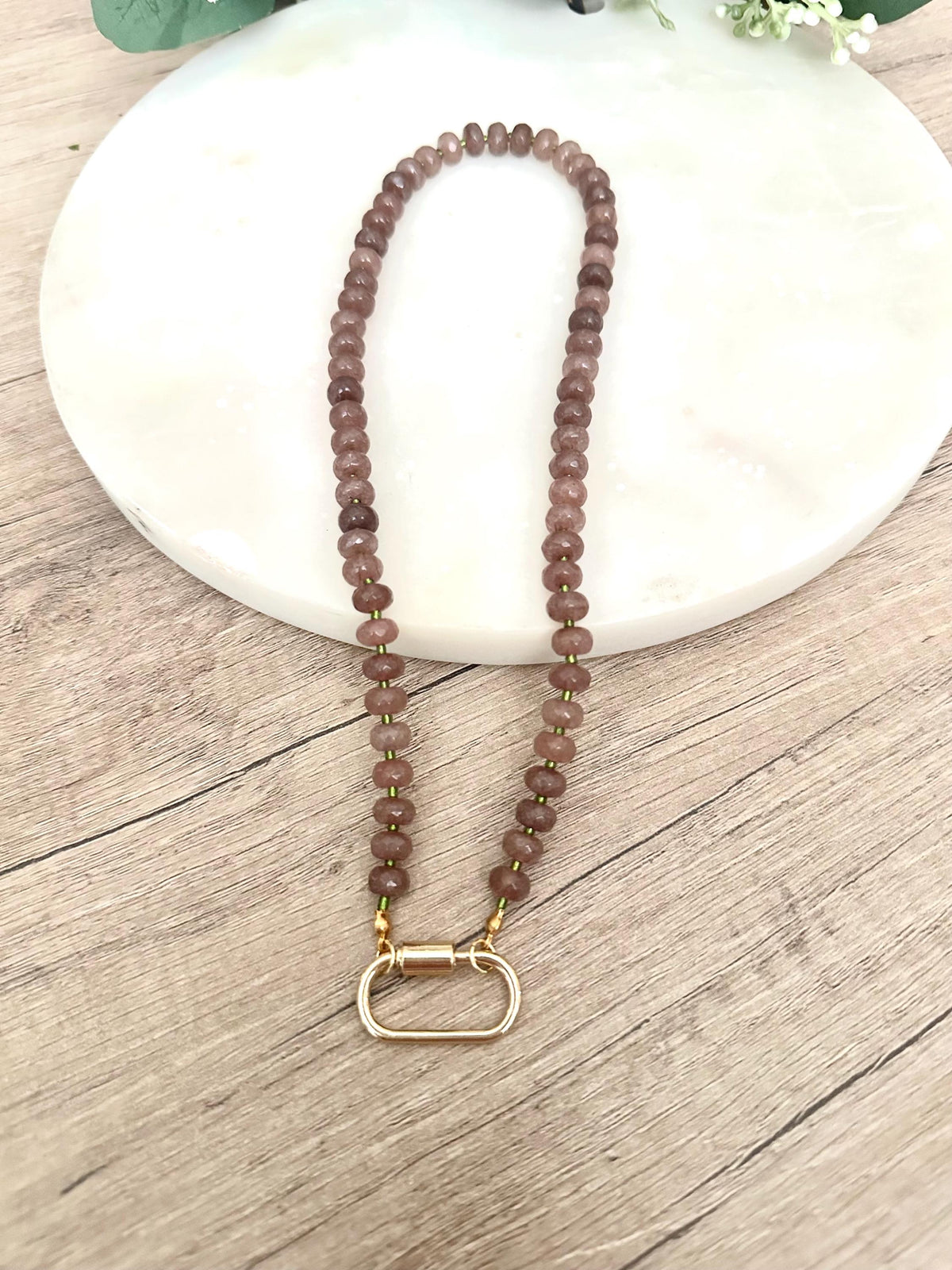 Autumn Mocha Brown Beaded Necklace -Gift-Wedding-Bridesmaid