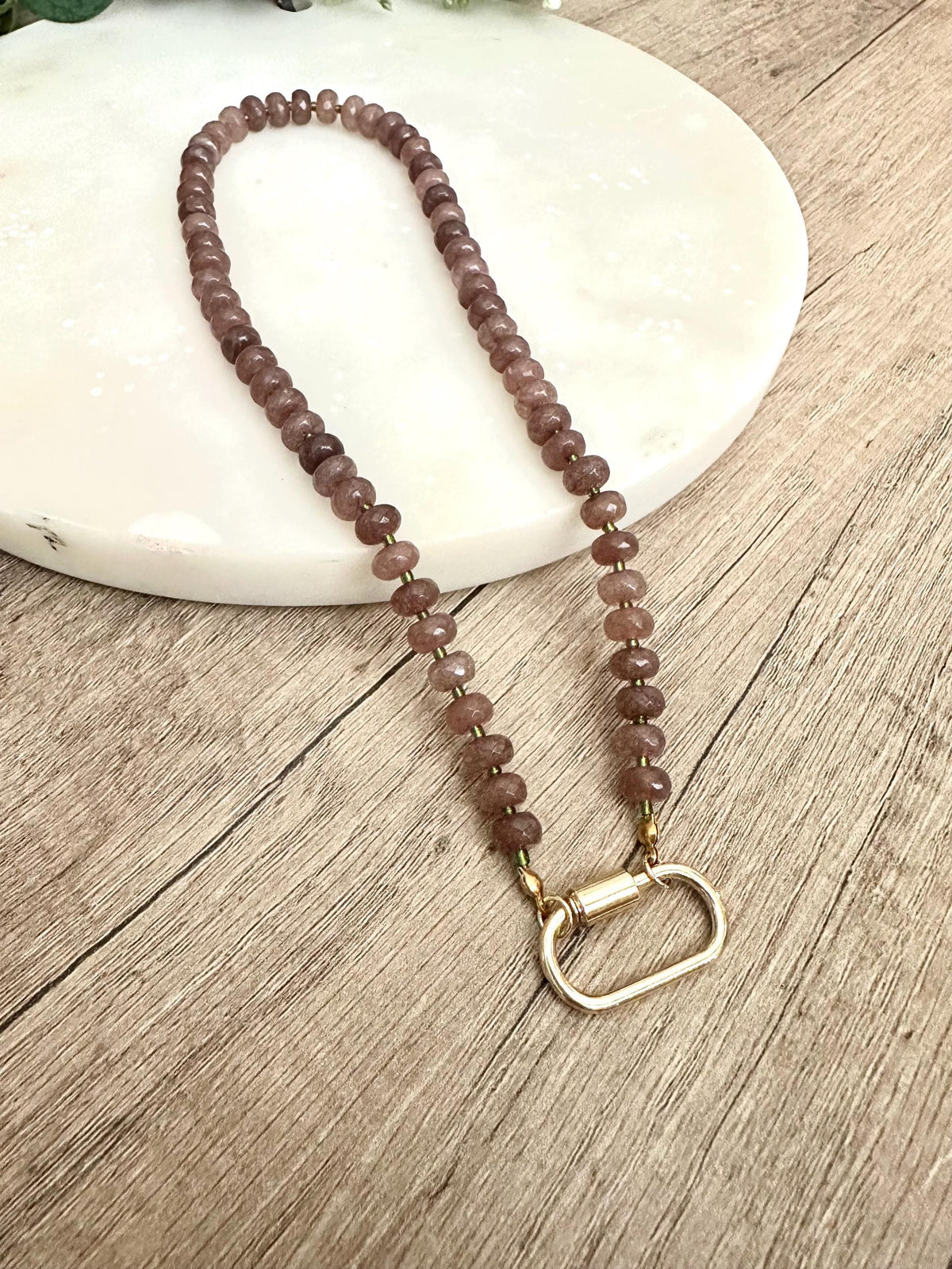 Autumn Mocha Brown Beaded Necklace -Gift-Wedding-Bridesmaid