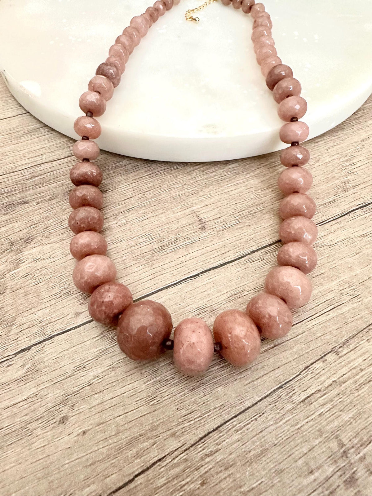 Light brown Graduated Beaded Necklace  Chunky Necklaces -Gift necklace