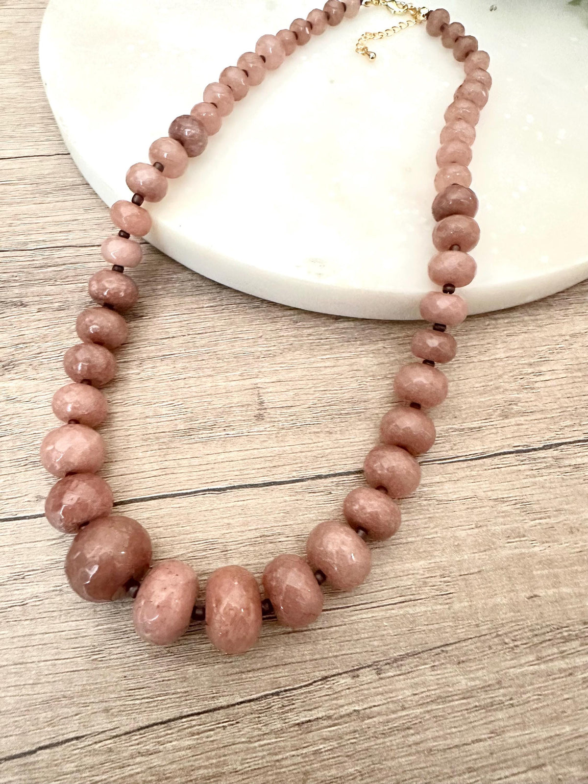 Light brown Graduated Beaded Necklace  Chunky Necklaces -Gift necklace