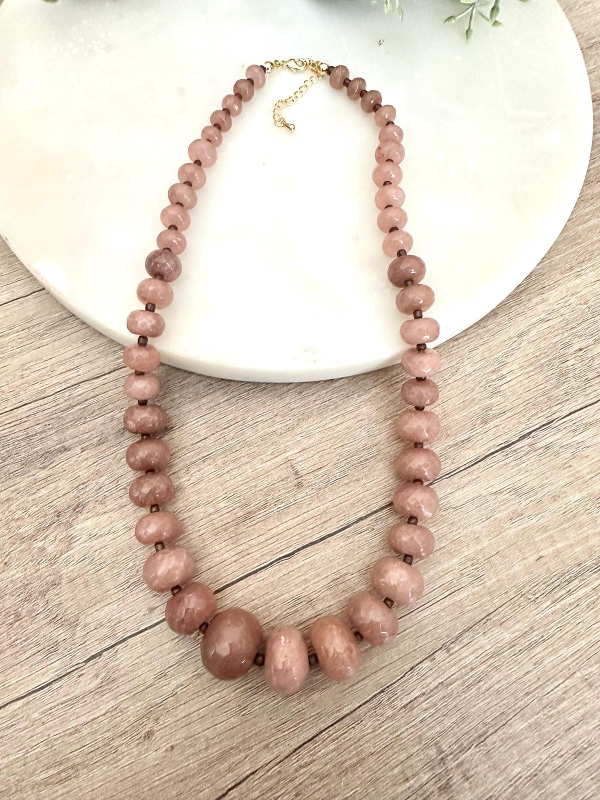Light brown Graduated Beaded Necklace  Chunky Necklaces -Gift necklace