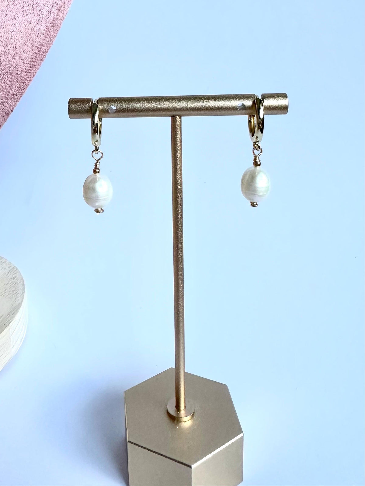 Freshwater Pearl Hoop Earrings | Handmade Gold-Filled Jewelry | Romantic Minimalist Earrings | Gift for her