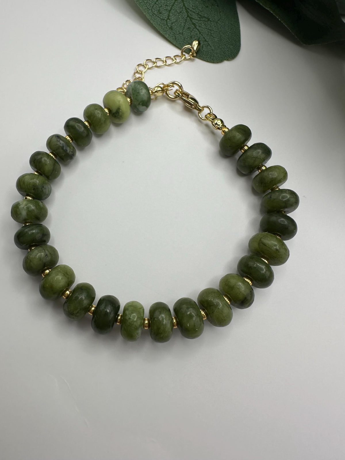 Olive Green Beaded Bracelet -Gifts for Her