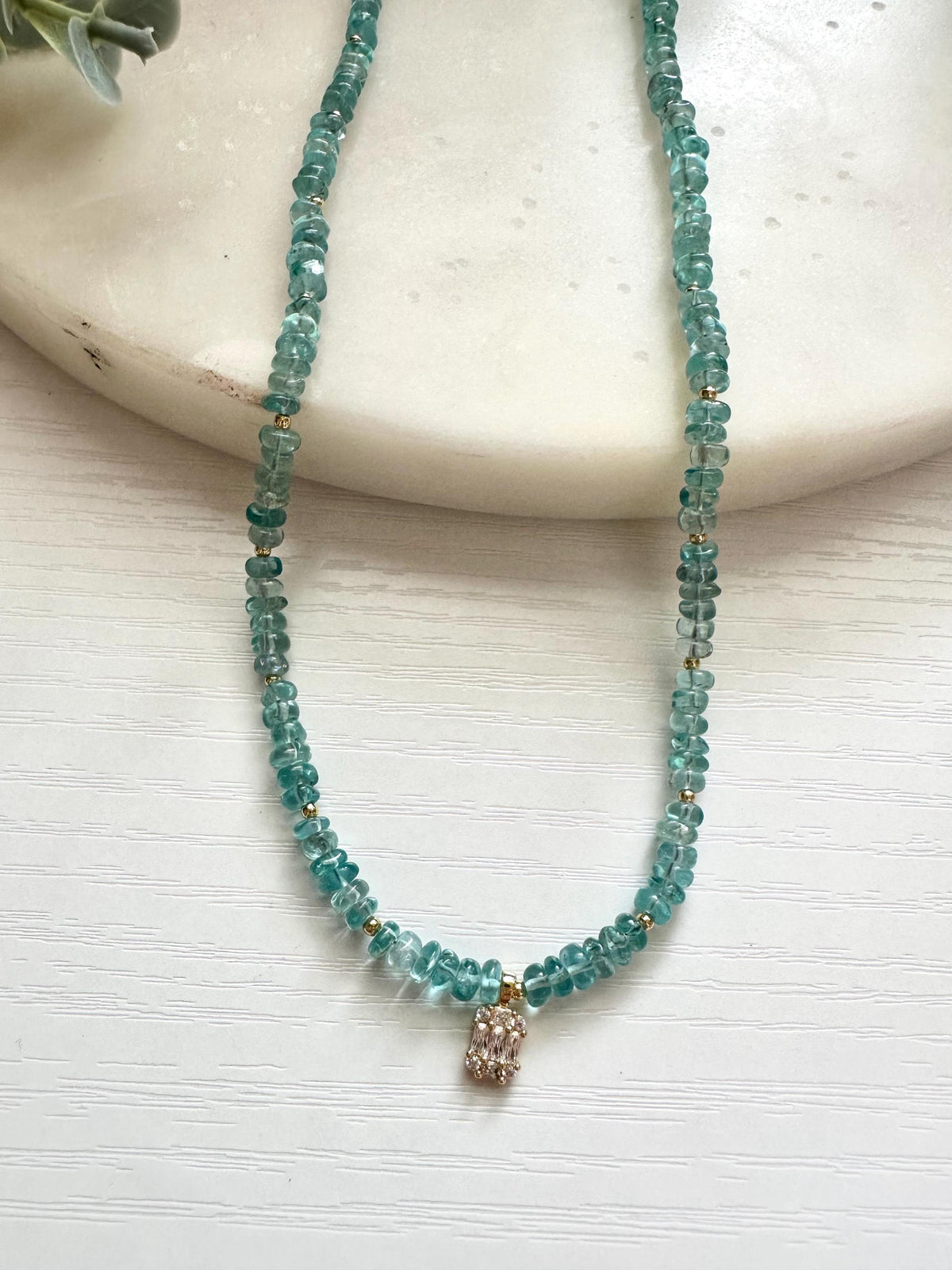 Aquamarine Necklace, March Birthstone Necklace, Aquamarine Gemstone Jewelry, CZ Pendant Necklace