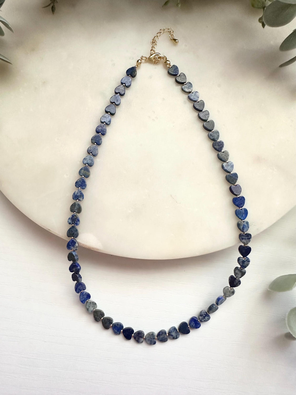 Lapis Lazuli Heart Necklace | 6mm Blue Gemstone Necklace | Gold Filled Jewelry