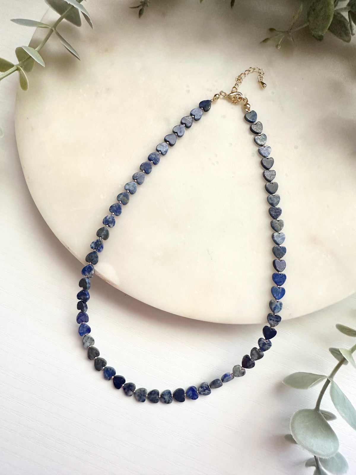 Lapis Lazuli Heart Necklace | 6mm Blue Gemstone Necklace | Gold Filled Jewelry